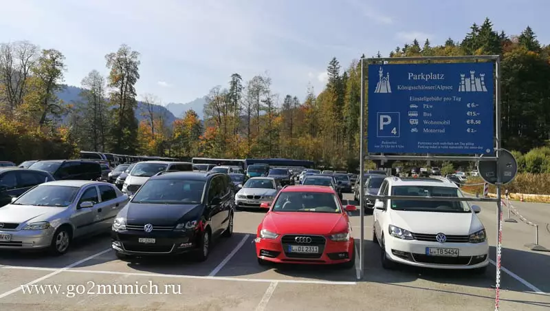 Нойшванштайн парковка авто Нойшванштайн парковка авто